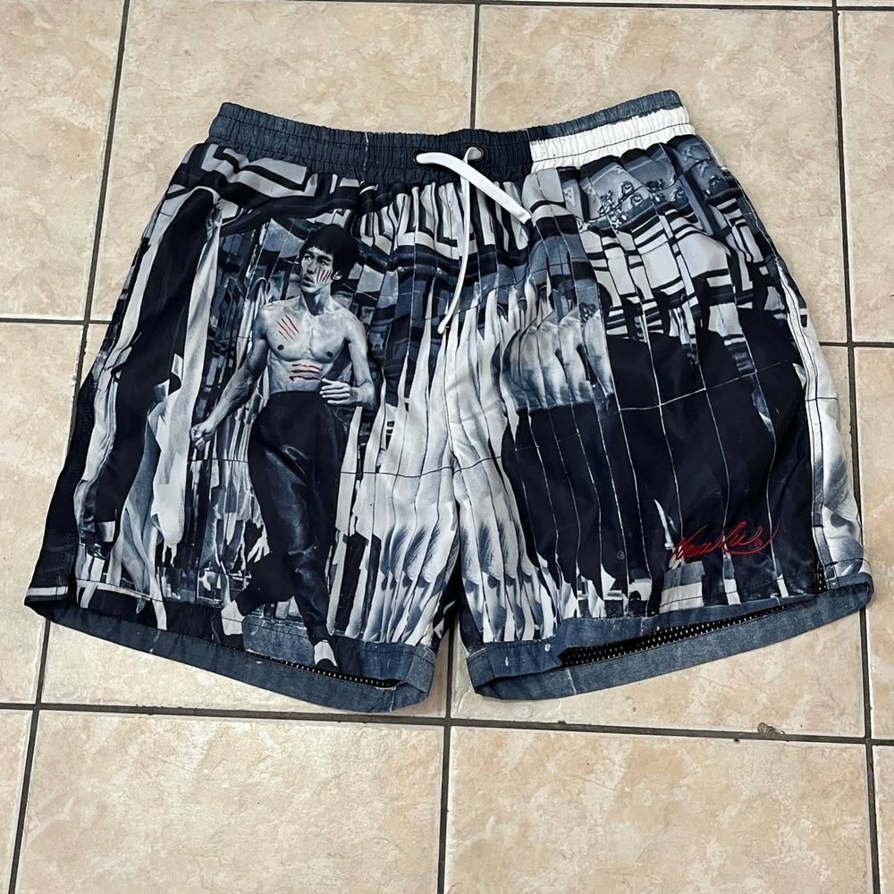 Bruce Lee x Shoe Palace Mens Shorts Large Enter The Dragon All Over Print Lined